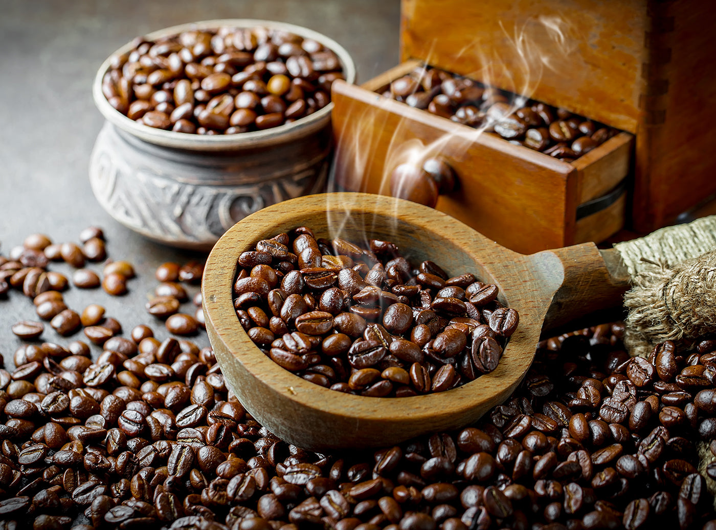 Fresh roasted coffee beans